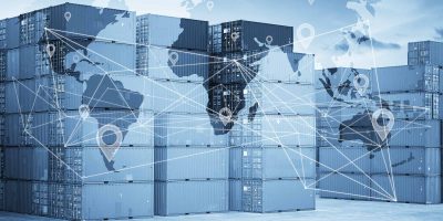 Map global logistics partnership connection of Container Cargo freight ship for Logistics Import Export background
